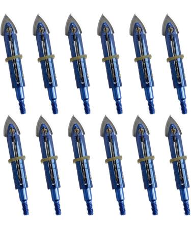 e5e10 12pcs Hunting Broadheads 100 Grain Archery Steel Broadheads + Black Case - Blue | Arrowheads Set - Buy Online on GoSupps.com