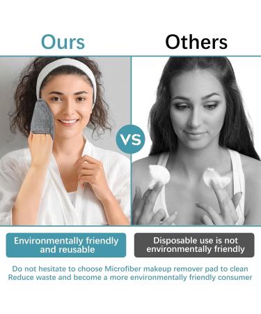Reusable Bamboo Microfiber Makeup Remover Pads - Super Soft Facial Cleaning Pads with Laundry Bag - Eco-Friendly Light Gray 13x10cm - Buy Online on GoSupps.com