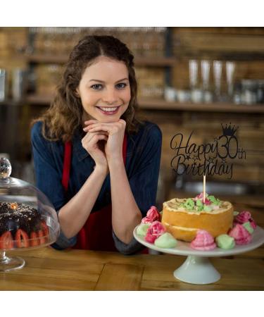 Arthsdite 30th Happy Birthday Cake Topper Adult 30 Food Picks for Celebrating Thirty Years Old Birthday Anniversary Party Decorations Supply- Black Glitter Black 30 - Buy Online on GoSupps.com