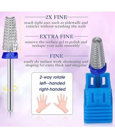 Vklopdsh 3 Pieces of Nail Carbide 5 in 1 Multi-Function Conical Shape Nail Drill Bit Carbide Nail Drill Bit Use for Both Left - Buy Online on GoSupps.com