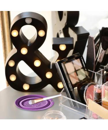 ZORQ Makeup Brush Cleaner Mat Cosmetic Makeup Brush Cleaner Bowl Portable Cosmetic Make Up Brush Cleaning Scrubber for Makeup Eggs Brushes Purple - Buy Online on GoSupps.com