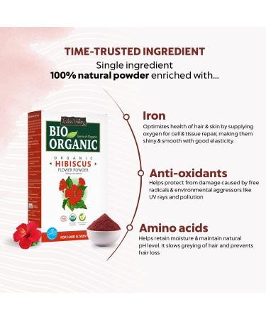 Indus Valley Bio Organic Hibiscus Powder - Premium Herbal Supplement for Health & Beauty - International Shipping Available - Buy Online on GoSupps.com