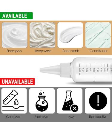 ASTER 6 Pack Hair Oil Applicator Bottle 2 Ounce Refillable Hair Dye Bottle Empty Plastic Oil Bottle for Hair with Ratio Graduated Scale Opossum Hair Oil Applicator with Twist Top Cap White - Buy Online on GoSupps.com