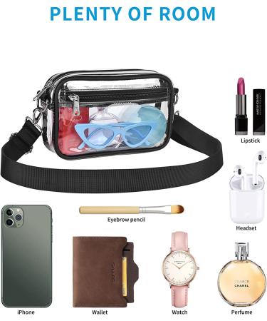 Clear Crossbody Messenger Bag - Stadium Approved for Work, Travel, Concerts & Sports | Black - Buy Online on GoSupps.com