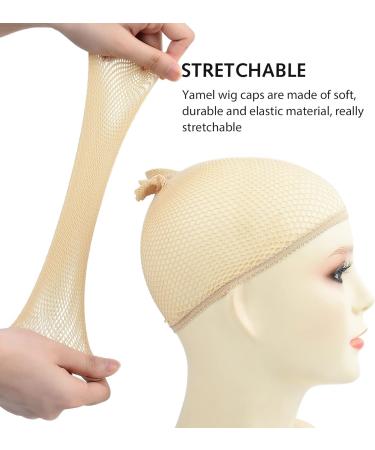 Yamel Mesh Wig Cap Net Blonde Hair Mesh Net Wig Caps 4 PCS Liner Weaving Caps for Women Men Kids Mesh Blonde - Buy Online on GoSupps.com