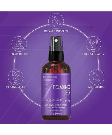 Seven Minerals Relaxing Leg Magnesium Spray - Organic Essential Oil Blend for Natural Leg Calmness - 4 fl oz - Buy Online on GoSupps.com