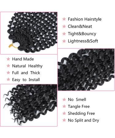 Passion Twist Hair 14 Inch 8 Packs Water Wave Crochet Hair for Black Women - Freetress Water Wave Crochet Braids - Braiding Hair Extension (1B) - Buy Online on GoSupps.com