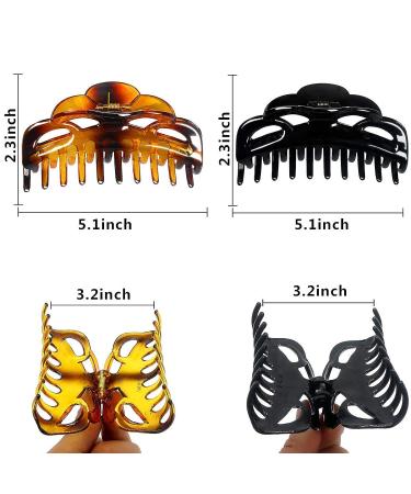 ACCGLORY Large Hair Clips for Thick Hair - Strong Hold Claw Clips for Women - Jumbo Hair Jaw Clips (Arc-Black+Brownish) - Buy Online on GoSupps.com