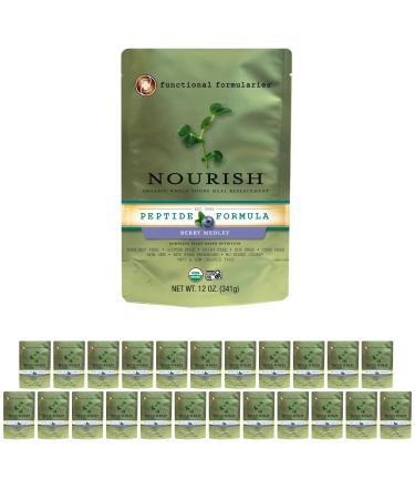 Functional Formularies Nourish Berry Medley Peptide Formula Organic Tube Feeding Formula and Nutritional Meal Replacement Supplement 12 Oz Pouch Pack of 24 Berry Medley 12 Fl Oz (Pack of 24)