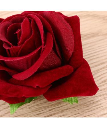 Lurrose 2 in 1 Large Rose Hairpin & Clip - Wine Red Flower Brooch for Women | Elegant Party Accessory - Buy Online on GoSupps.com