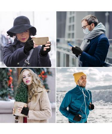 Arfnkim Thermal Fingerless Gloves - Soft Fluffy Touchscreen Winter Gloves for Men & Women | Perfect for Skiing Cycling & Work - Black - Buy Online on GoSupps.com
