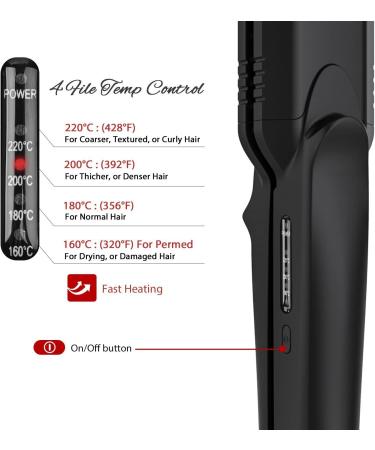 Pulla 4-in-1 Hair Straightener and Crimper - Tourmaline Ceramic Flat Iron with Adjustable Temperature for Salon-Quality Styling - Ideal for All Hair Types - Buy Online on GoSupps.com