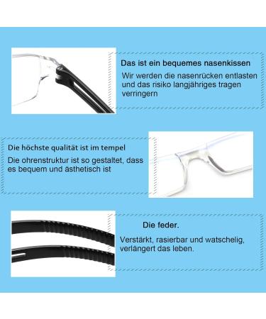 Cojwis 4-Pack Frameless Reading Glasses for Men & Women | Anti-Blue Light TR90 | Lightweight & Convenient | 3.0x Magnification | 4 Colors Available - Buy Online on GoSupps.com