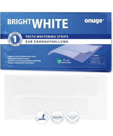 Onuge Bright White Teeth Whitening Strips - Peroxide-Free & Sensitive Teeth Safe - 56 Strips for 28 Days Whitening | Best Tooth Bleaching Solution - Buy Online on GoSupps.com