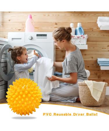 4 Pcs/Set Dryer Tumble Balls MaikcQ Dryer Balls Reusable Washing Balls Drying Fabric Softener Ball for Home Clothes Cleaning Tools Yellow - Buy Online on GoSupps.com