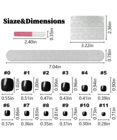240pc Black False Toe Nails - Full Cover Short Square Press on Toenails for Women - Buy Online on GoSupps.com