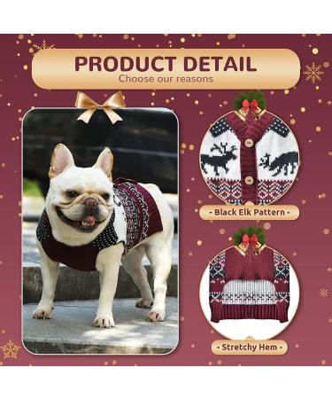 Warm Christmas Dog Sweater | Cartoon Christmas Tree & Reindeer Knitwear for Cats & Dogs - XL Winter Outfits - Buy Online on GoSupps.com