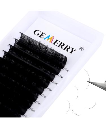 Individual Lash Extensions 15-20mm Mixed Long Lashes 0.05 D Curl Classic Eyelash Extensions Matte Black Single Eyelashes Supplied by GEMERRY (0.05-D  15-20mm Mix) 0.05-D-15-20mm
