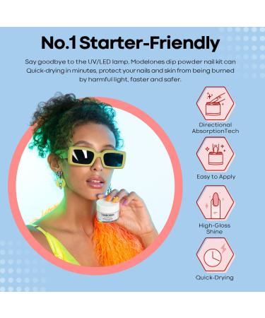 Modelones Dip Powder Clear Color Nail Dipping Powder French Nail Art Build Powder Pro Collection System for Starter Manicure Salon DIY at Home 28+ Long-Lasting No Needed Nail Lamp Cured 1 Oz - Buy Online on GoSupps.com