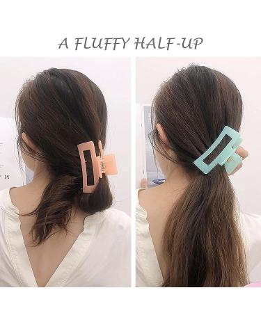 6-Piece Women's Hair Claw Clips - Large Rectangle Shape - Fashionable & Colorful Styling Jaw Clips - Ideal for Thick Hair - 6 Color Options - Buy Online on GoSupps.com