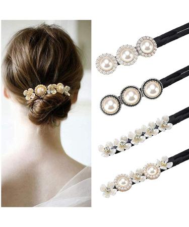 Flower Hairpin Set - 4 Pieces Lazy Flower Hair Clips for Bun & French Twist Hairstyles | Women's Hair Accessories - Buy Online on GoSupps.com