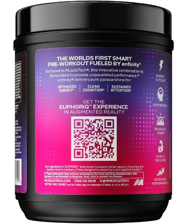 MuscleTech EuphoriQ PreWorkout Powder | Smart Pre Workout for Men & Women | Caffeine Metabolite Fueled with Paraxanthine | ICY Snow Cone Flavor | 20 Servings - Buy Online on GoSupps.com