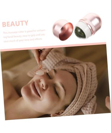 Angoily Jade Roller Face Roller for Portable Facial Roller Face Eye Puffiness Roller Face Puffiness Roller Facial Skin Care Tool Pink Eyes Nursing Supplies Metal - Buy Online on GoSupps.com