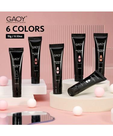 GAOY Poly Gel Set - 6 Colors Nude Pink Nail Extension Builder Gel for Salon-quality Nail Art - Ideal for Beginners & Professionals - Buy Online on GoSupps.com