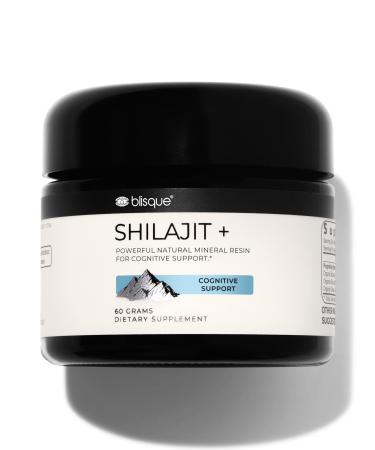 Blisque - Pure Himalayan Organic Shilajit Resin Supplement | for Cognitive Support | with Organic Bacopa and Gotu Kola | Authentic and Natural | 60 Grams