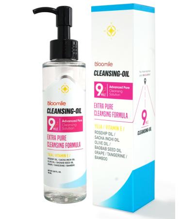 9Mile Cleansing Oil Korean Facial Oil Cleanser with Yuzu Extracts Advanced Pore Cleansing Face Cleanser Solution & Gentle Double Cleansing Makeup Remover - K-Beauty 5.07 fl oz