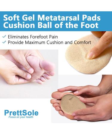PrettSole Metatarsal Pads for Women - 4 Pairs, Ball of Foot Cushions, Self-Adhesive Shoe Inserts for Forefoot Pain Relief - Comfort Gel Forefoot Pads for Women's High Heels & Sandals - Buy Online on GoSupps.com