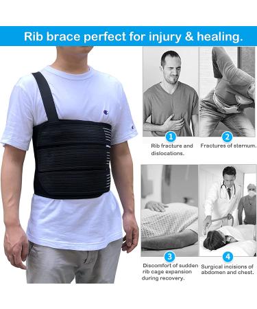 Rib Belt Chest Binder for Rib Injury Support - Breathable Compression Wrap for Broken, Fractured, Dislocated Ribs - Size L (33 to 43) - Buy Online on GoSupps.com