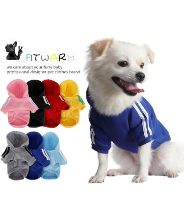 QiCheng&LYS Small Dog Hoodie - Winter Knitted Sweater Coat for Small Dogs (Pink/Blue M) - Cozy & Stylish - Buy Online on GoSupps.com