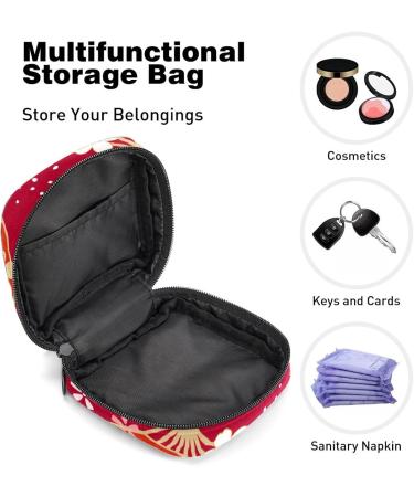 Red Japanese Women's Period Storage Bag | Menstrual Cup & Tampon Organizer | Stylish & Portable for Teen Girls - Buy Online on GoSupps.com