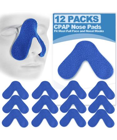 12 Pack CPAP Nose Pads- Comfort Nose Pad for Avoiding Air Leaks, Red Mark, Irri-tation, Pressure Sore on Nose Bridge, Can Be Trimmed to Fit Most Masks - Extremely Soft Fleece Cushion Pads