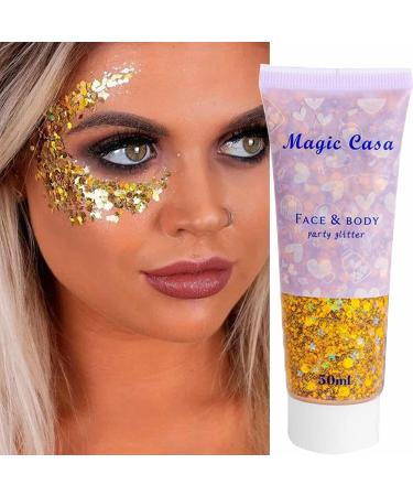 Hair Gel Body Gel Face Gel for Body and Face Hair Nail Body Gel Sparkling Body Gel for Women Fulenyi Gold 2# - Buy Online on GoSupps.com