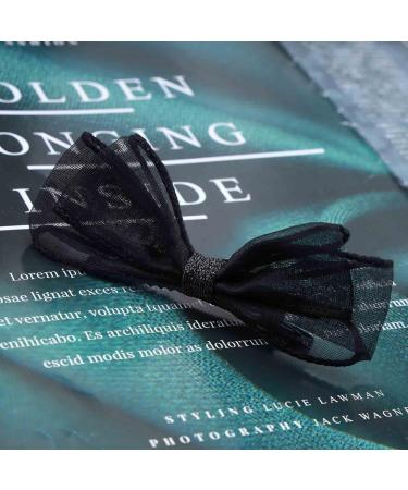 Yheakne Vintage Tulle Bow Hair Tail Clip Black Tulle Tail Hair Bow Headpieces French Hair Tie Bow Hair Barrette Headwear Hair Accessories for Women and Girls Gifts (Tulle Black) - Buy Online on GoSupps.com
