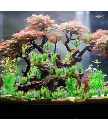 Buy Ctpeng 57-Piece Artificial Fish Tank Plants Decor Set | 2-30cm | Perfect for Aquarium Decoration - Buy Online on GoSupps.com
