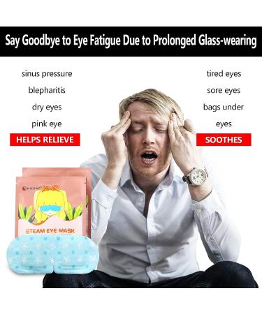 Heated Steam Eye Mask for Dry Eyes - 12 PCs Blue Unscented - Dark Circles & Puffiness Elimination - Brighter Eyes - Less Lines - Trouble Sleeper Aid - Buy Online on GoSupps.com