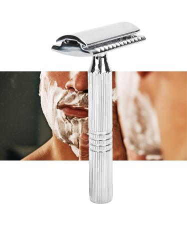 Premium Alloy Safety Razor for Men - Portable Manual Shaver (Silver) | International Shipping Available - Buy Online on GoSupps.com