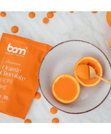 BAM Orange Chocolate Drops Callets Melting Nuggets Home And Professional Baking Orange Taste 250g - Buy Online on GoSupps.com