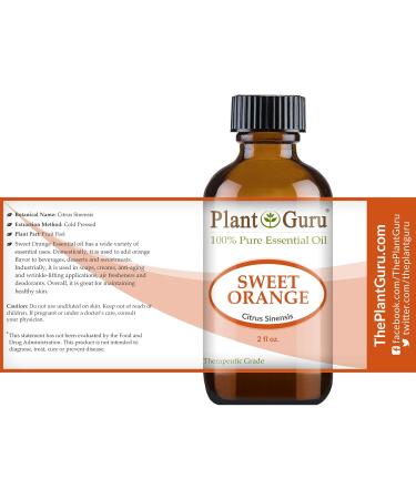 Sweet Orange Essential Oil 2 oz - 100% Pure Cold Pressed Citrus Sinensis for Aromatherapy Relaxation & Natural Cleaning - Buy Online on GoSupps.com