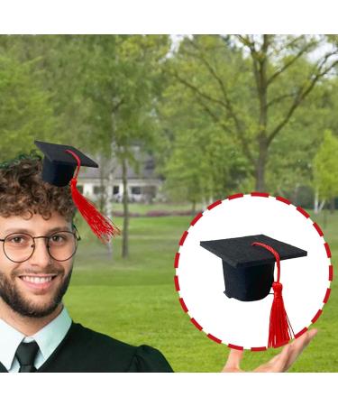 Toseky Graduation Hat Headband | 3D Doctoral Hat Hairpin Graduation Hat Hairpins Hat Inserts Graduation Accessories for Women Men Red - Buy Online on GoSupps.com