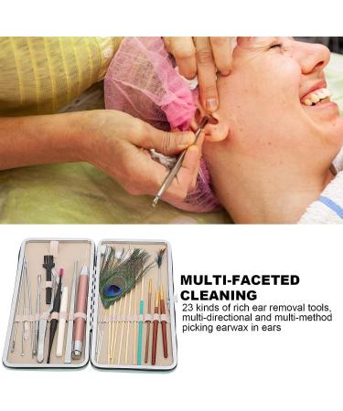 Professional Ear Wax Removal Kit - Double Ended Ear Scoop Spoon with Brush and Storage Box - 23 Mint Green Ear Picking Sets - Buy Online on GoSupps.com