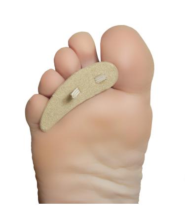 Steins Hammer Toe Crest Cushion and Buttress Pad Reduces Pressure from Calluses and Hammer Toes, Large Right, Beige, 3 Count