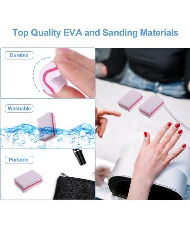 Mini Nail Buffer Blocks (50 Pack) for Acrylic and Natural Nails - 100/180 Grit Bulk Buffing Blocks for Professional Manicure - White - Buy Online on GoSupps.com
