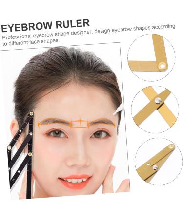 DOITOOL Eyebrow Scale Eyebrow Ruler Tool Metal Eyebrow Ruler Eyebrow Measurement Tool Miss Balance 16X4.5X0.6CM Golden - Buy Online on GoSupps.com