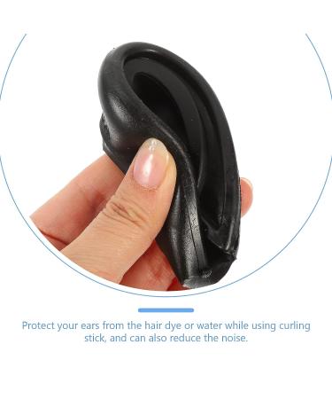 Lurrose 2 Pairs Silicone Hair Dye Ear Cover - Waterproof Ear Protector Caps for Salon & Home Hairdressing (Black) - Buy Online on GoSupps.com