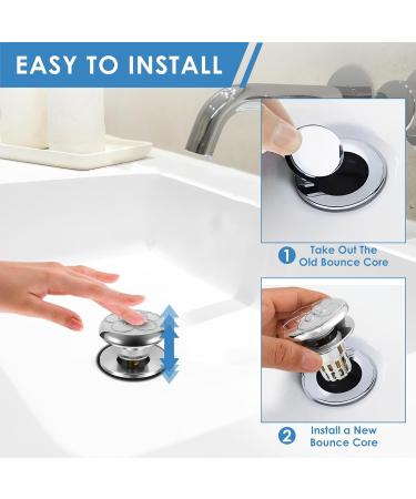3Pcs Bathroom Sink Stopper with Drain Hole Pop Up Sink Drain Stopper Universal Pop Up Sink Drain Strainer for 34 to 40mm Drain Holes Removable Stainless Steel Basin Drain Strainer for Bathroom - Buy Online on GoSupps.com