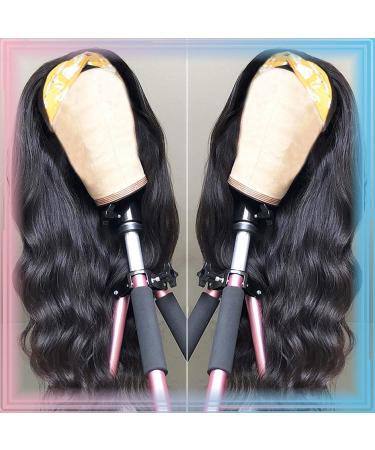 Angelwing Headband Wigs Human Hair Body Wave 22 Inch Brazilian Virgin Hair for Black Women Glueless None Lace Front Wig Headband Wig 150% Density Wigs Natural Color 22 Inch(Pack of 1) Headband wig-Body Wave-Natural color